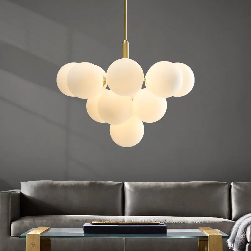 lampes led suspendues en verre de luxe design moderne - vue 4 sur 11
