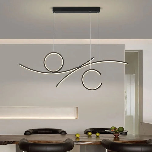plafonnier led moderne design ondulé pour intérieur tendance 2024 - vue 7 sur 8