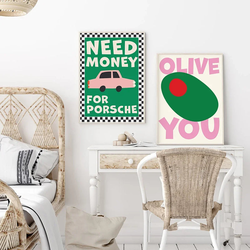 affiche artistique sur la cuisine et les pâtes décorative pour intérieur
