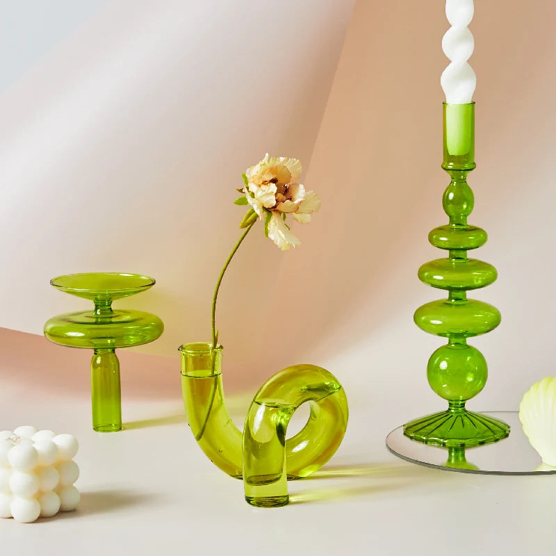 bougeoirs nordiques en verre pour mariage et cadeaux décoratifs - vue 4 sur 16