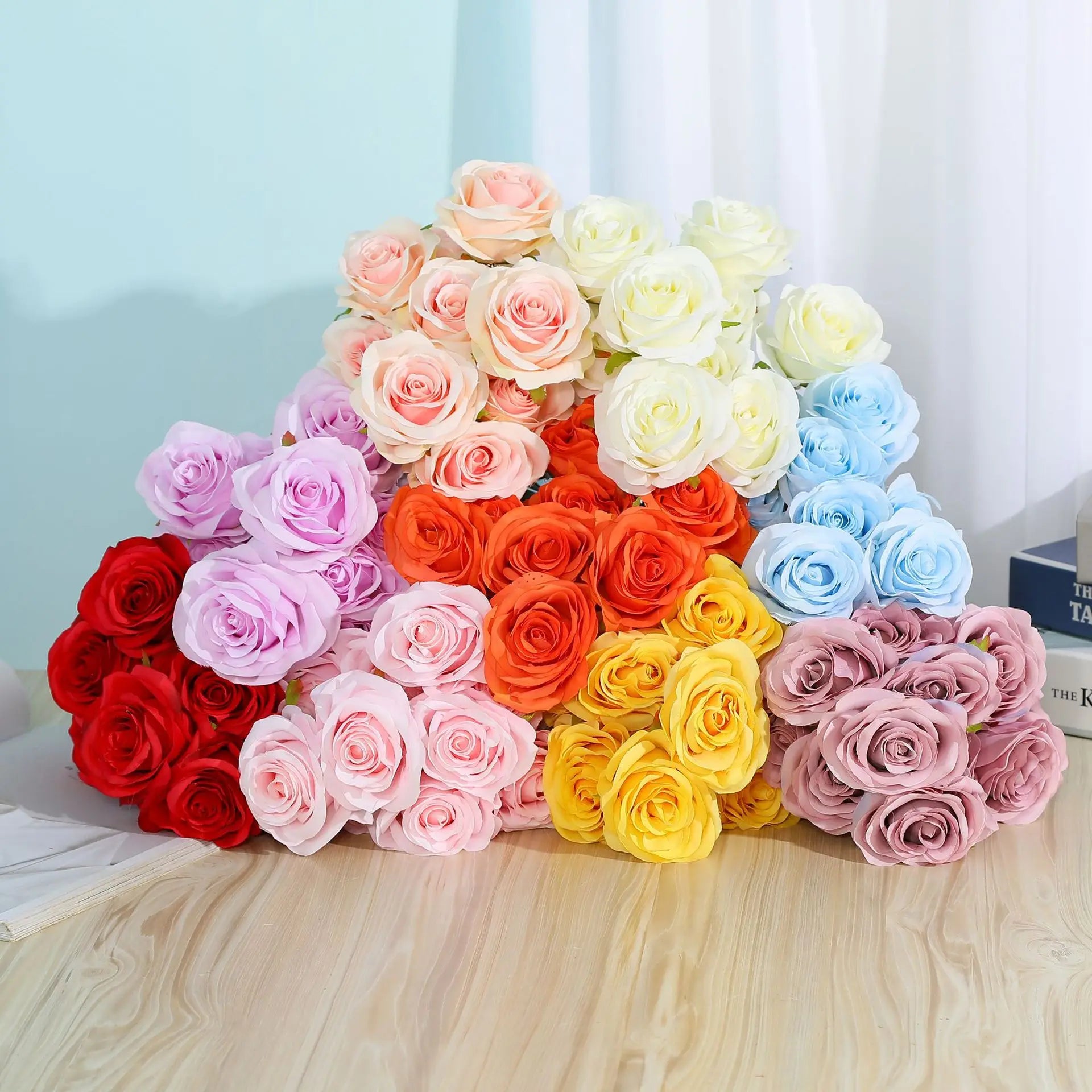 bouquet de roses artificielles pour mariage et décoration intérieure - vue 4 sur 27
