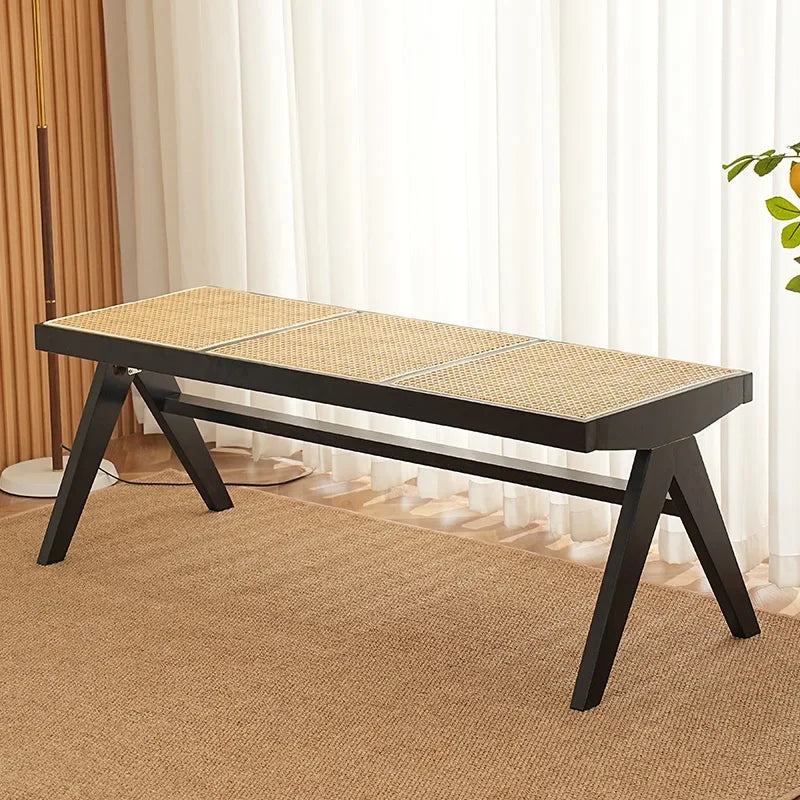 banc en rotin massif pour usage polyvalent et moderne - vue 12 sur 17