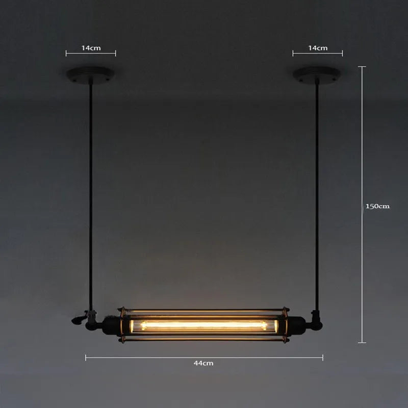 lampe suspendue industrielle rétro pour loft café restaurant avec luminaires réglables - vue 4 sur 7