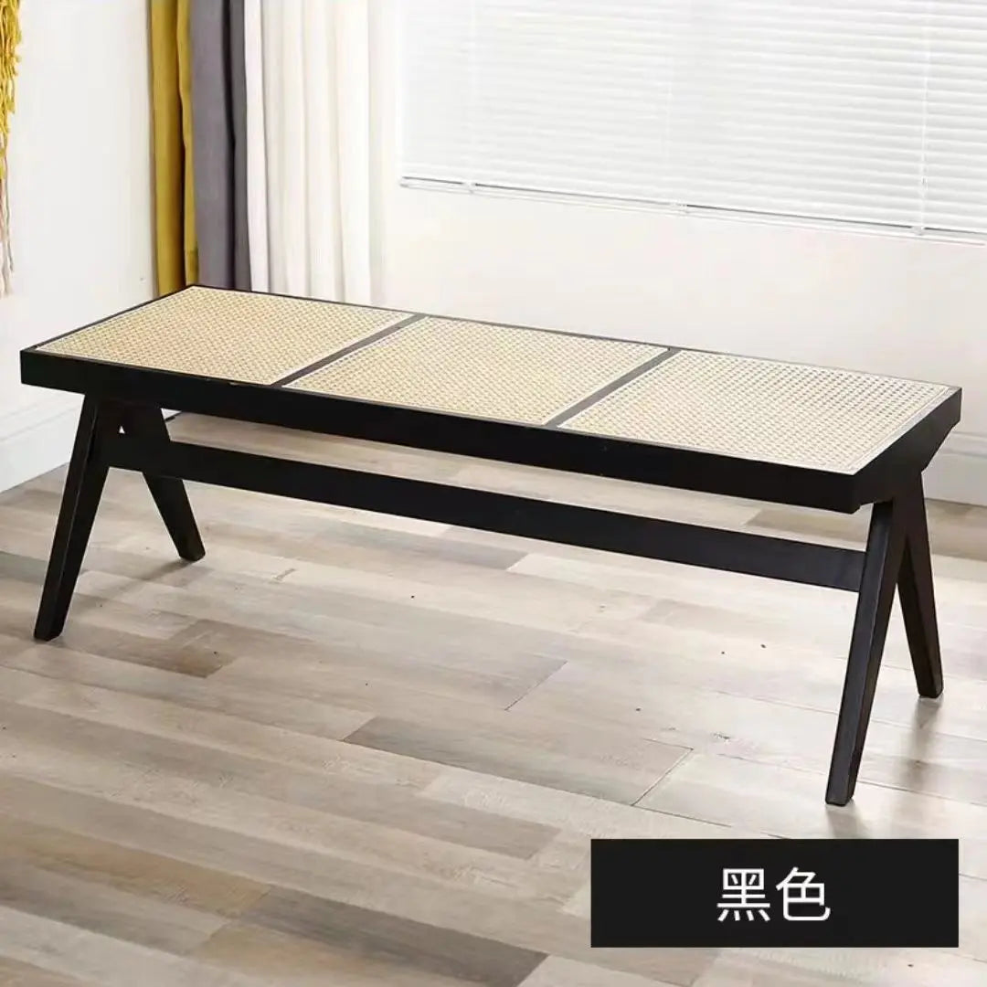banc en rotin tressé style japonais ancien pour petit espace - vue 11 sur 18