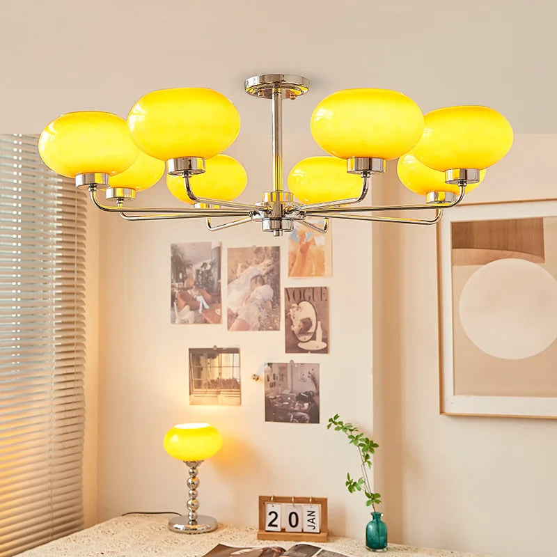lustre moderne bauhaus en verre pour salon nordique - vue 4 sur 22
