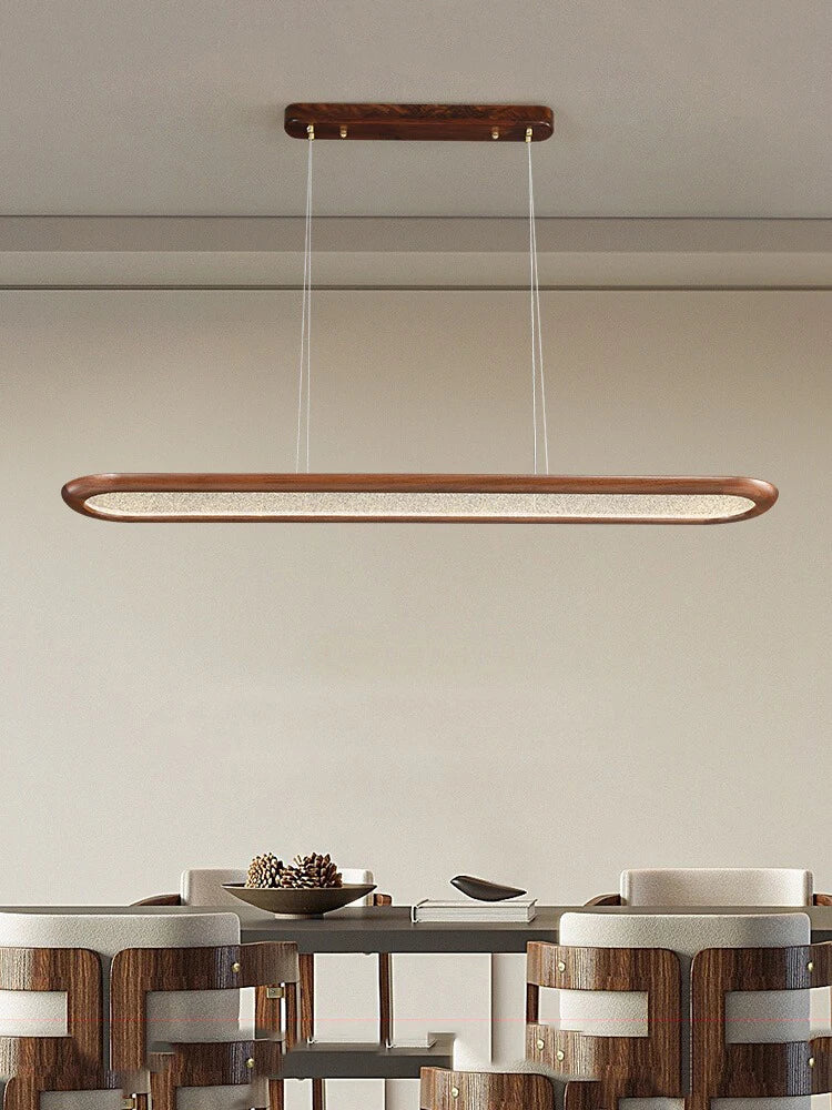 Suspension moderne en noyer pour bar led décoratif - vue 3 sur 9