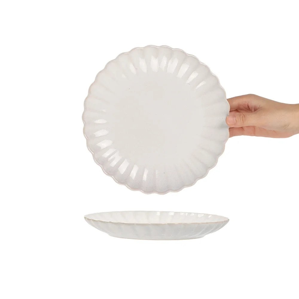 Assiette ceramique ronde style retro pour legumes - vue 8 sur 8