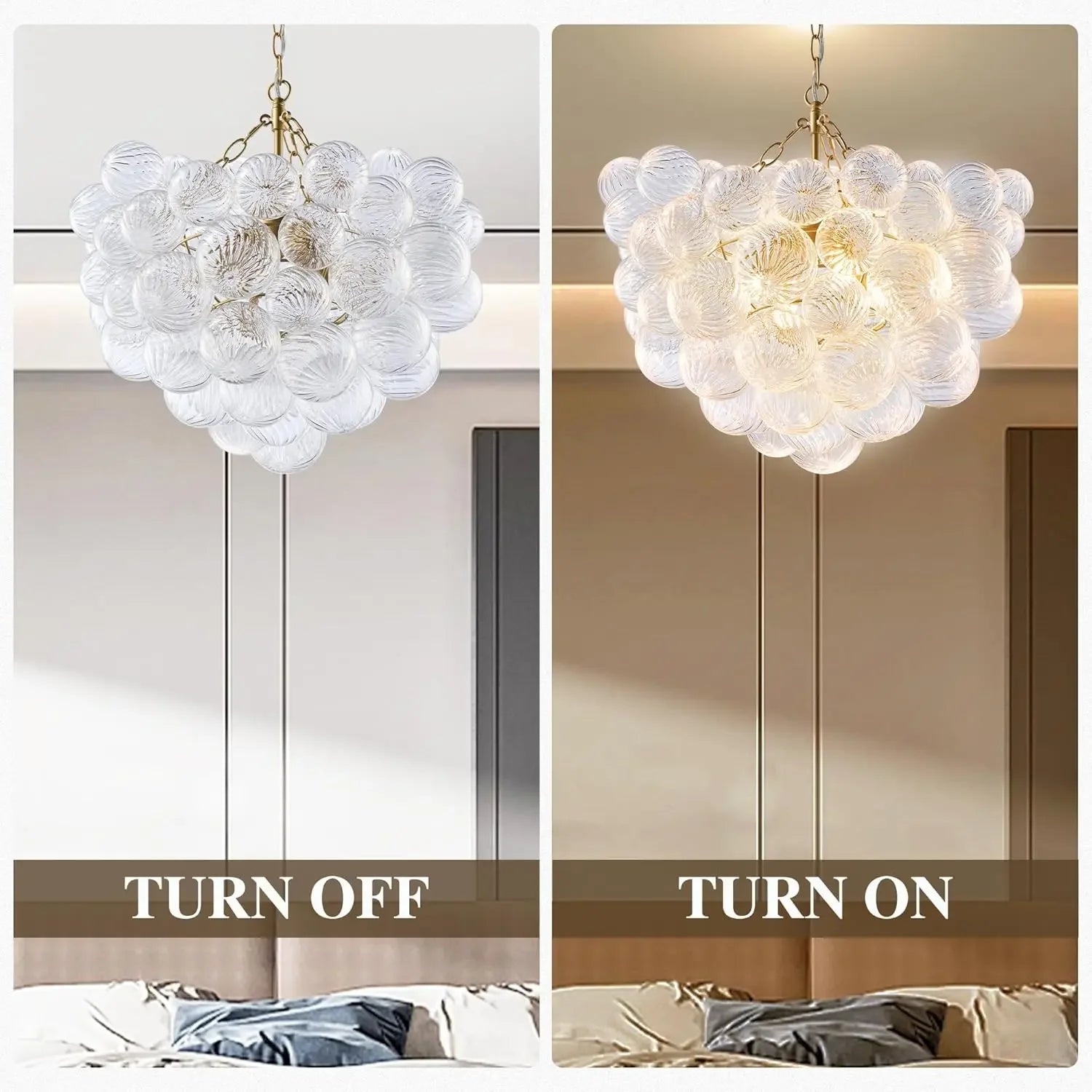 lustre suspendu à bulles de verre design moderne pour intérieur élégant - vue 7 sur 12