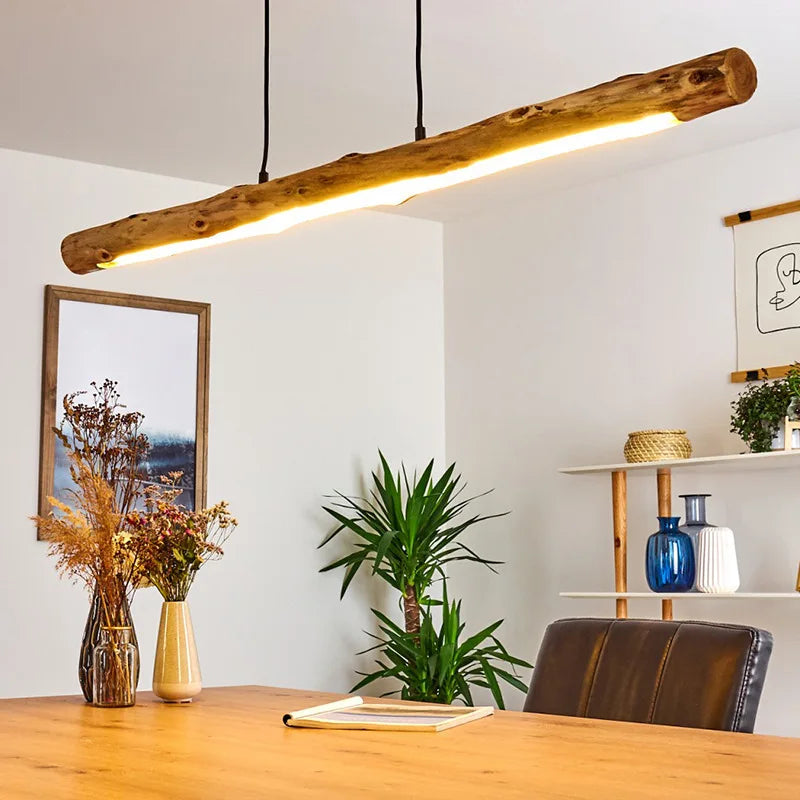 Minimalistische Pendelleuchte aus Holz - vue 3 sur 5