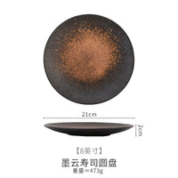 Assiette plate ceramique style japonais retro pates