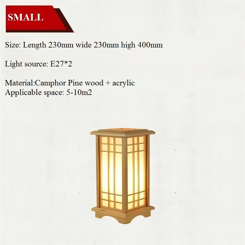Japanische Stehleuchte aus Massivholz für ein helles Zuhause