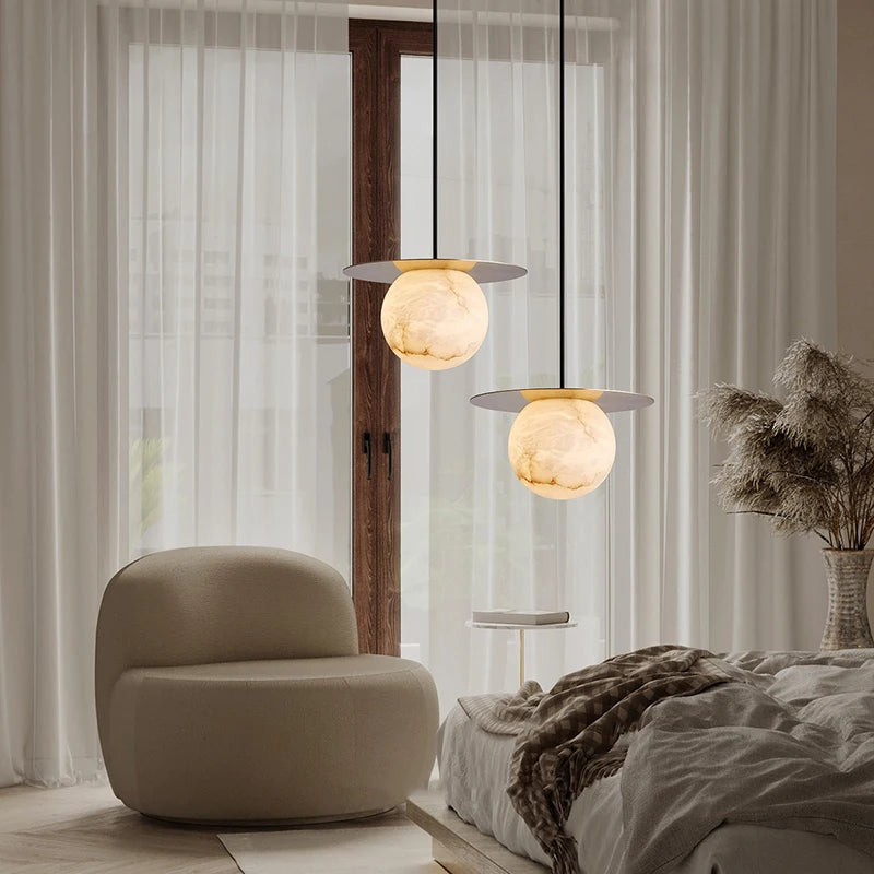 suspension moderne marbre Led luxe Restaurant lustre décor à la maison Lustres salle à manger suspension - vue 7 sur 25