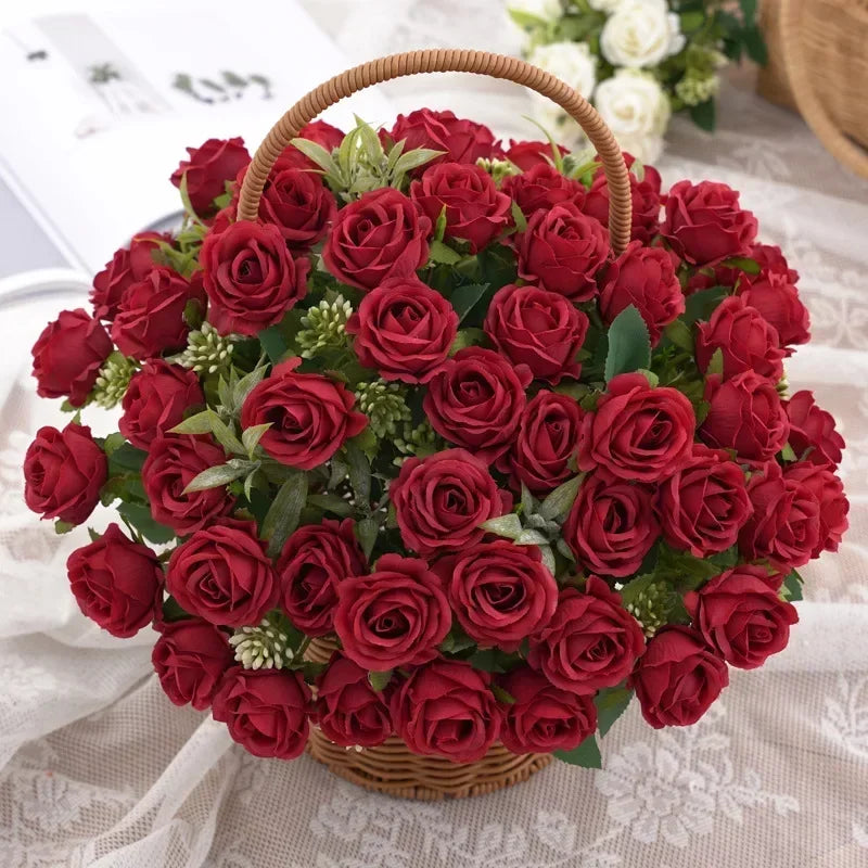 bouquet de roses artificielles pour mariage et décoration - vue 4 sur 12