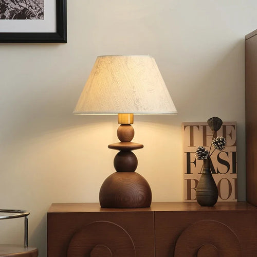 Tischlampe im mittelalterlichen Stil aus Massivholz mit schlichtem Retro-Design - vue 2 sur 9