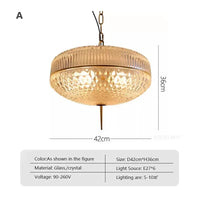 Suspension rétro led en verre nordique pour décoration maison