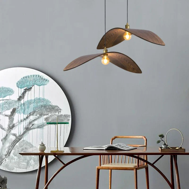 Wabi-sabi plafonnier japon bois Led plafond Lustre salon salon de thé suspension lumières décorations pour la maison cuisine Lustre - vue 4 sur 11