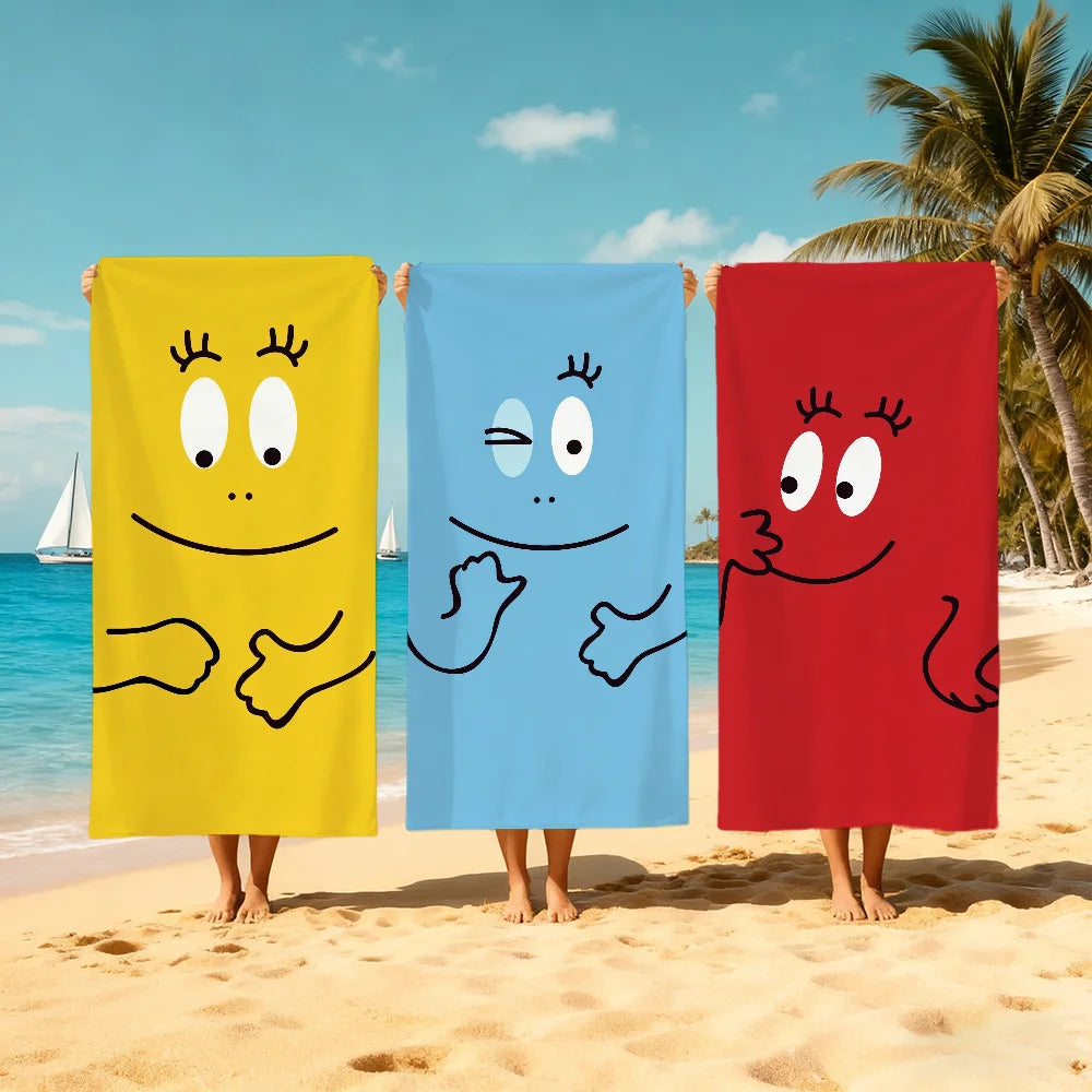 Serviette de plage barbapapa dessin animé séchage rapide - vue 2 sur 7