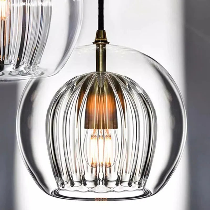 lampe led suspendue en verre design nordique moderne décorative - vue 6 sur 10