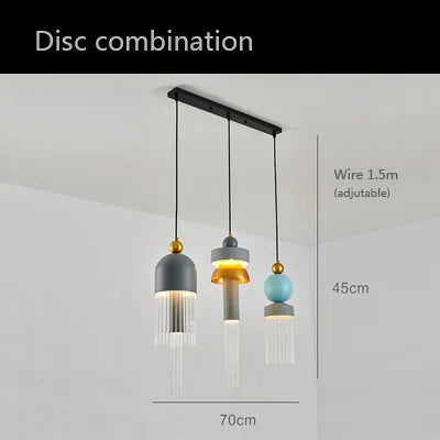 Moderne nordische minimalistische Pendelleuchte aus Eisen und Glas