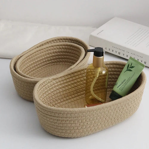 paniers de rangement en corde de coton nordique pour organisation