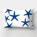 housse de coussin rectangulaire animaux marins bleus 30x50 cm