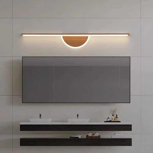 Moderne LED-Wandleuchte mit Holzmaserung für die Innendekoration - vue 3 sur 21