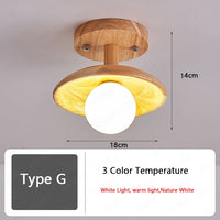 plafonnier nordique en bois led avec 3 températures de lumière