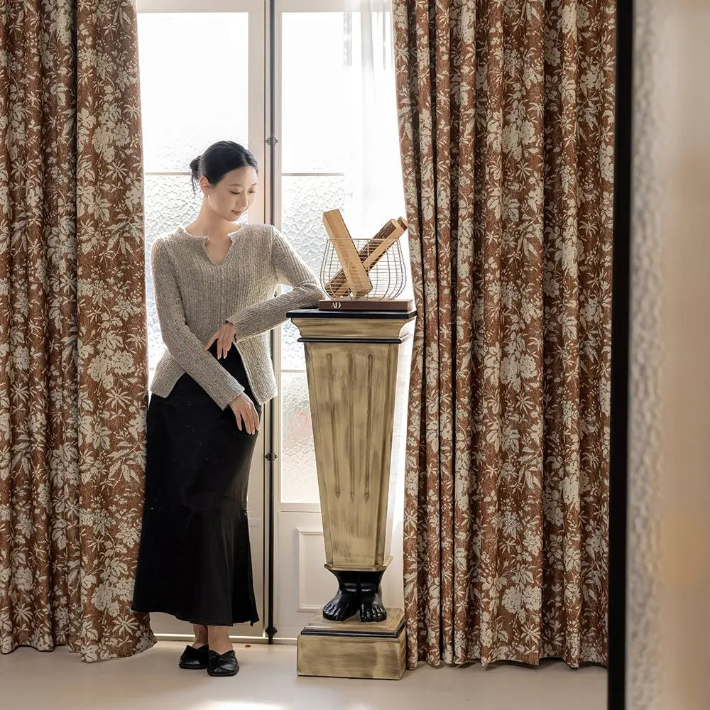Rideau occultant floral élégant pour chambre salon intérieur - vue 4 sur 8