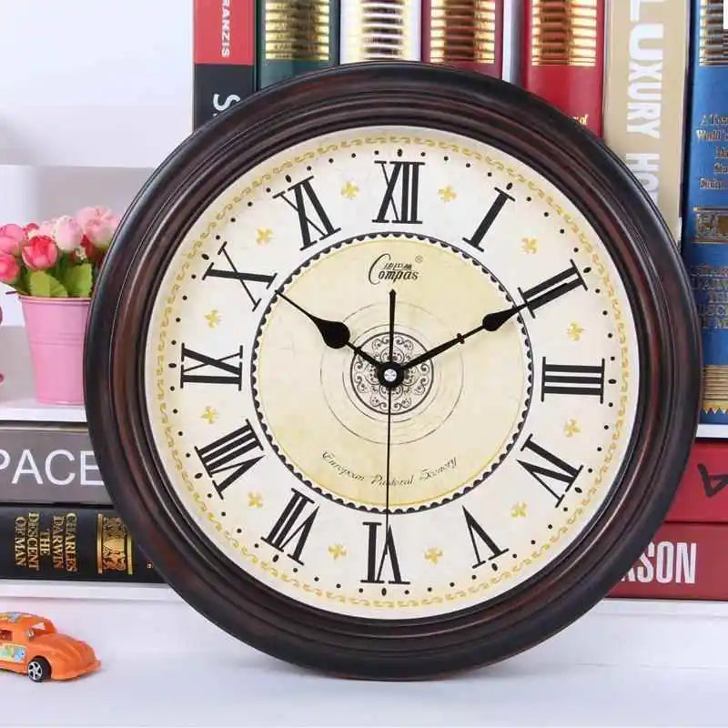 horloge murale rétro silencieuse classique en abs quartz - vue 7 sur 7