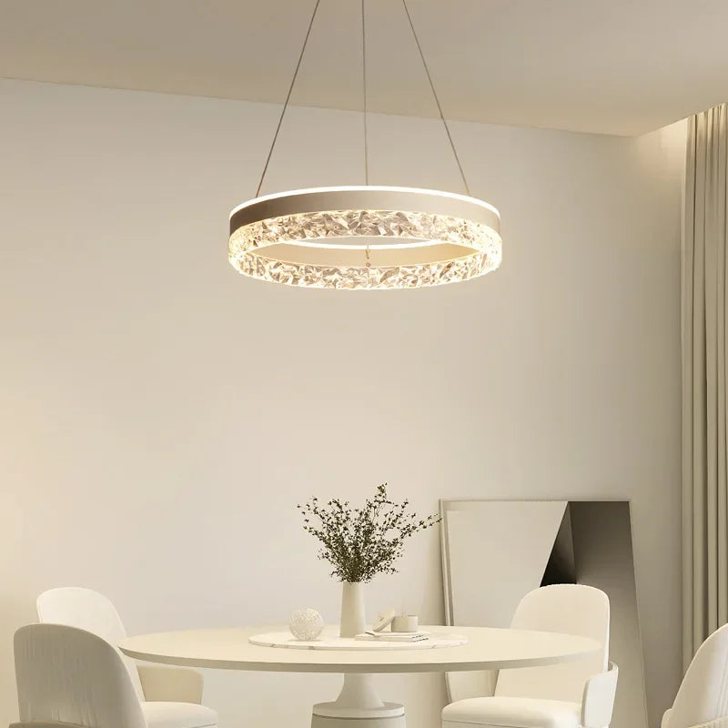 lustre led moderne en cristal pour décoration intérieure - vue 5 sur 14