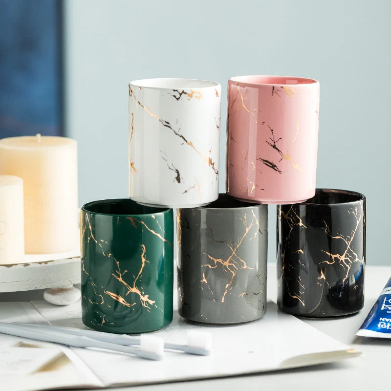 tasse créative en céramique pour brosse à dents et bain de bouche - vue 3 sur 16