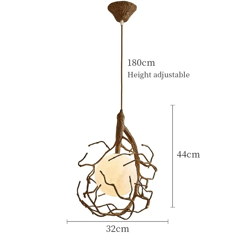 lustre suspendu en forme de branche d'arbre à led décor rétro - vue 11 sur 12