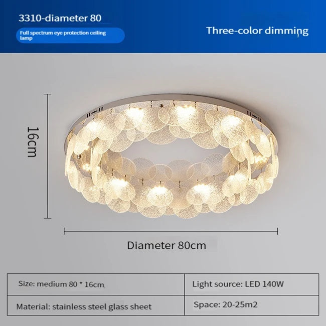 Runde LED-Deckenleuchte aus Glas für die Innendekoration