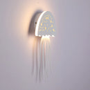 Weiße LED-Wandleuchte in Quallenform