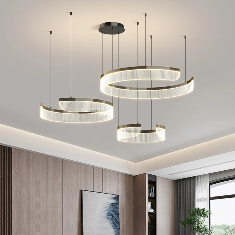 Lustre moderne à led circulaire minimaliste nordique design