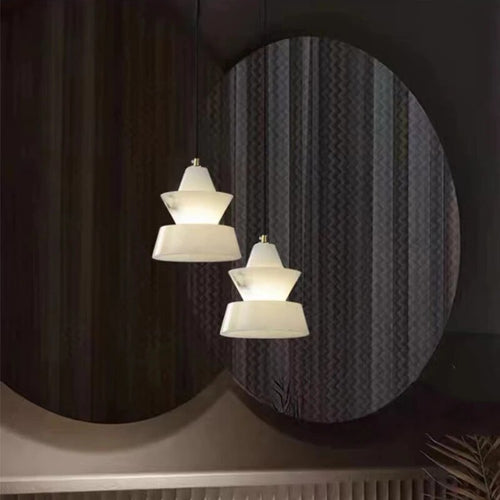 Lampe suspension marbre LED minimaliste - vue 3 sur 21