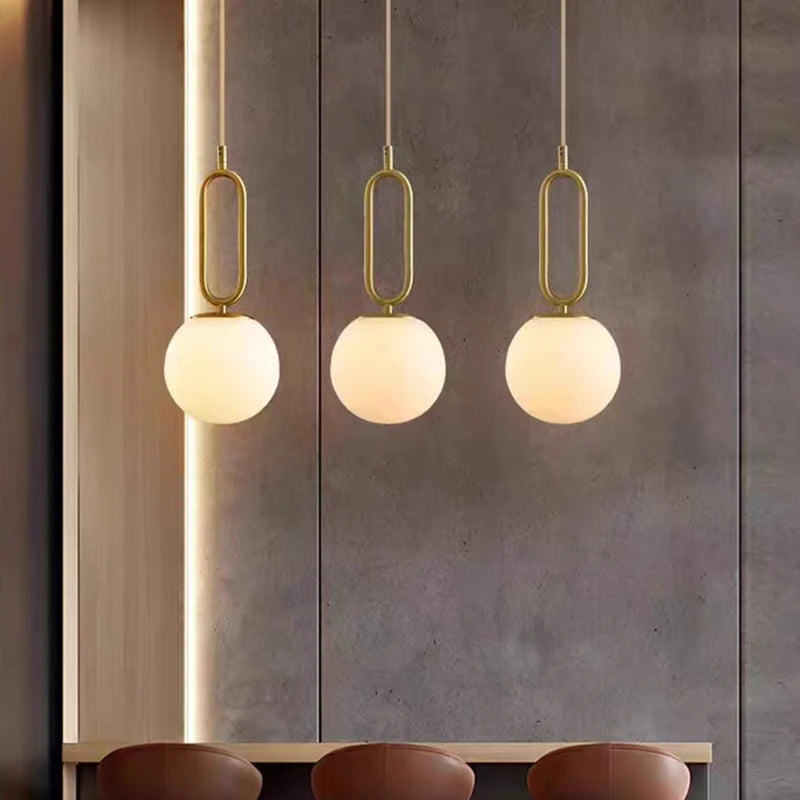 suspension led en laiton et marbre pour décoration intérieure - vue 3 sur 8