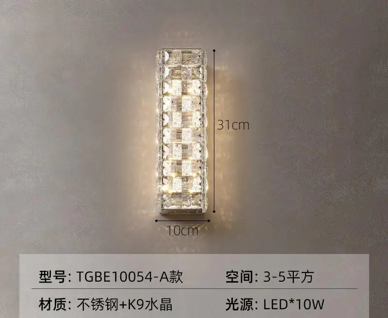 applique murale en cristal avec éclairage moderne pour décoration intérieure - vue 8 sur 12
