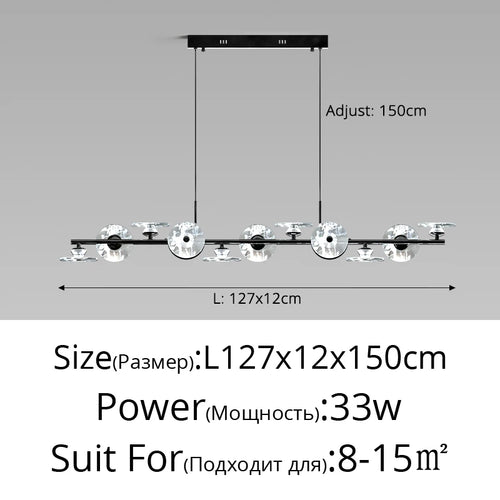 suspension moderne minimaliste en verre et éclairage led créatif