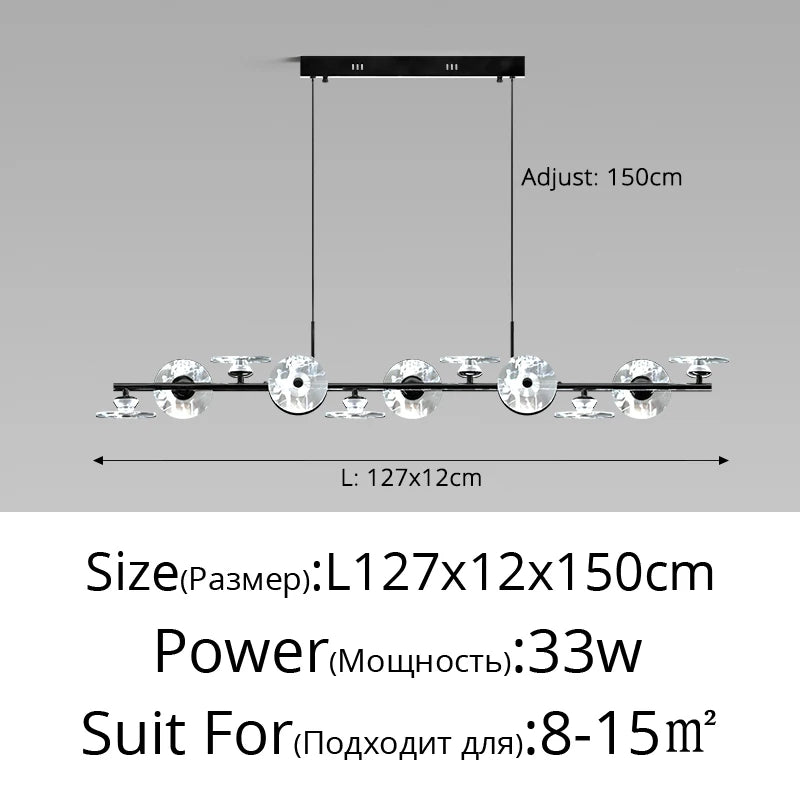 suspension moderne minimaliste en verre et éclairage led créatif