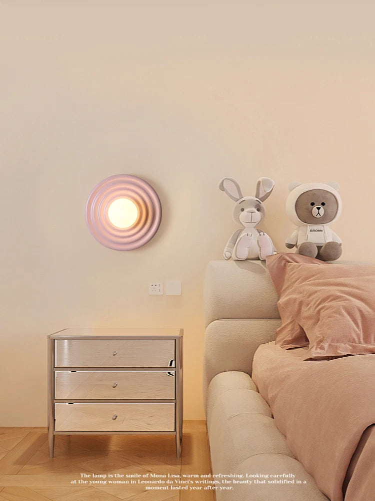 LED-Wandleuchte Retro Rund aus Kunstharz im japanischen Stil - vue 5 sur 10