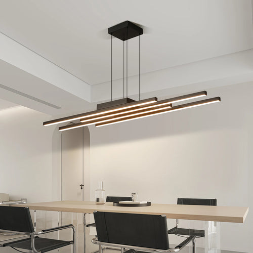 Moderner nordischer LED-Kronleuchter aus Aluminium minimalistisch Design - vue 2 sur 10