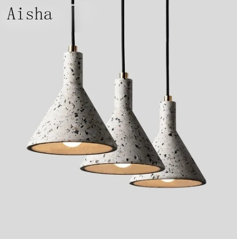 suspension en terrazzo style industriel rétro pour éclairage créatif - vue 2 sur 8