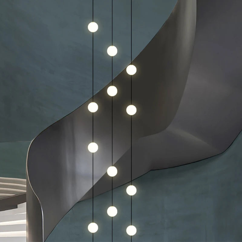 lustre long moderne minimaliste pour duplex villa appartement - vue 5 sur 15