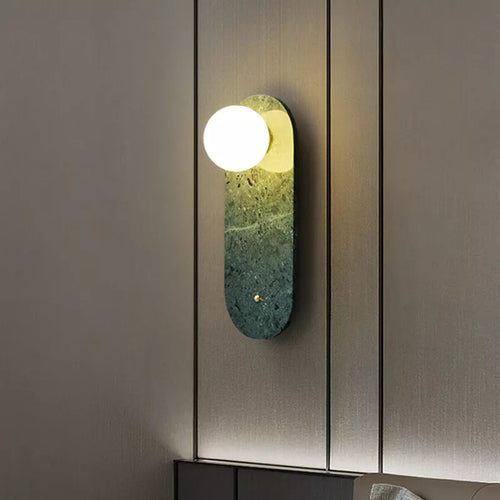 applique murale foyer luxe marbre blanc vert hôtel - vue 3 sur 8