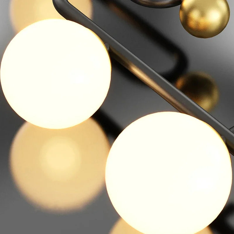 suspension moderne en forme de boule de verre décorative - vue 7 sur 10