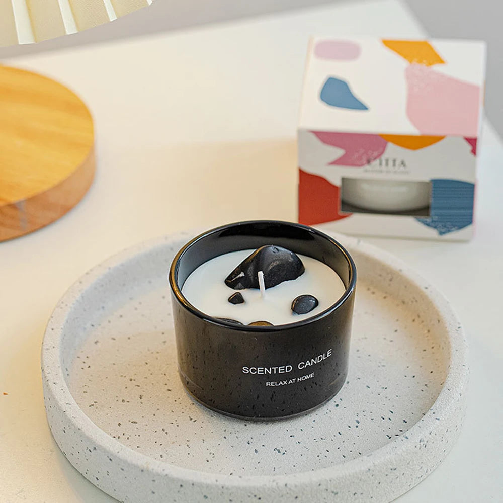 bougie parfumée en cire de soja pour aromathérapie et décoration festive - vue 5 sur 11