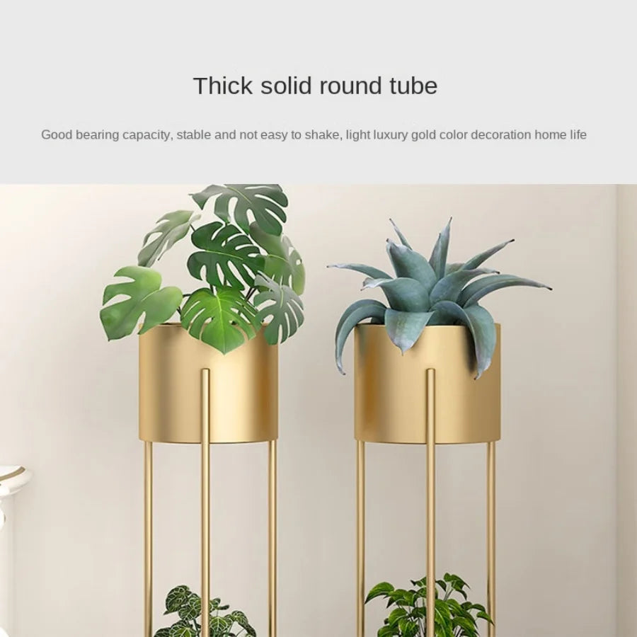 support de fleur en fer nordique à double couche pour intérieur et balcon - vue 7 sur 7