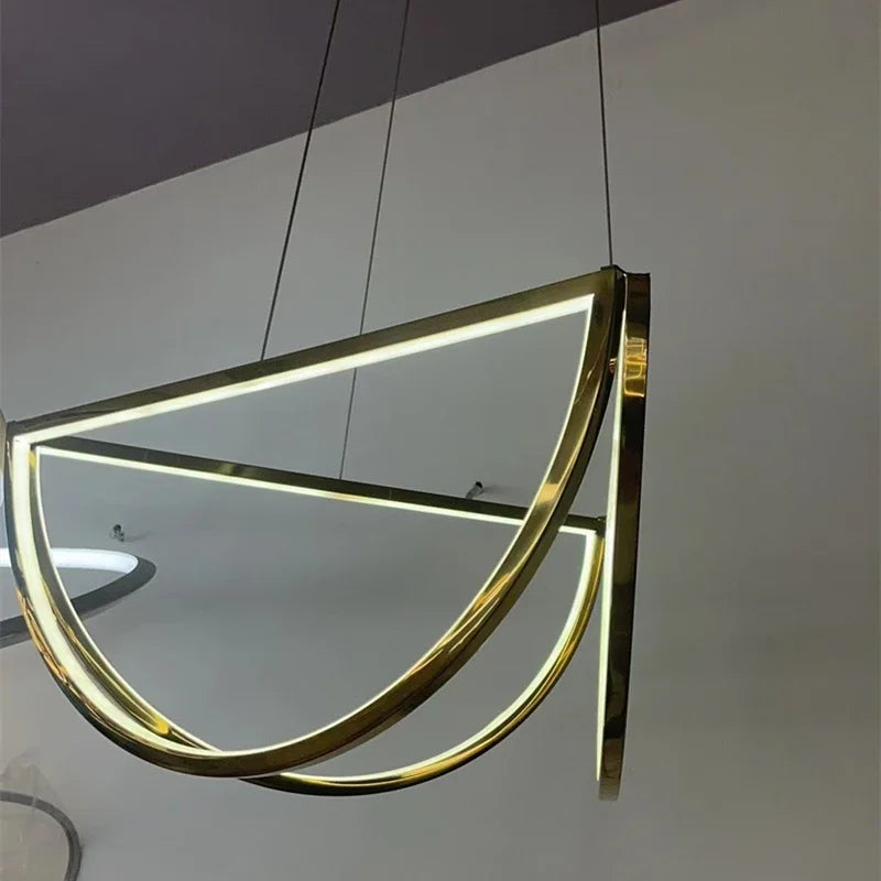 lustre nordique en acier inoxydable pour intérieur moderne - vue 6 sur 8