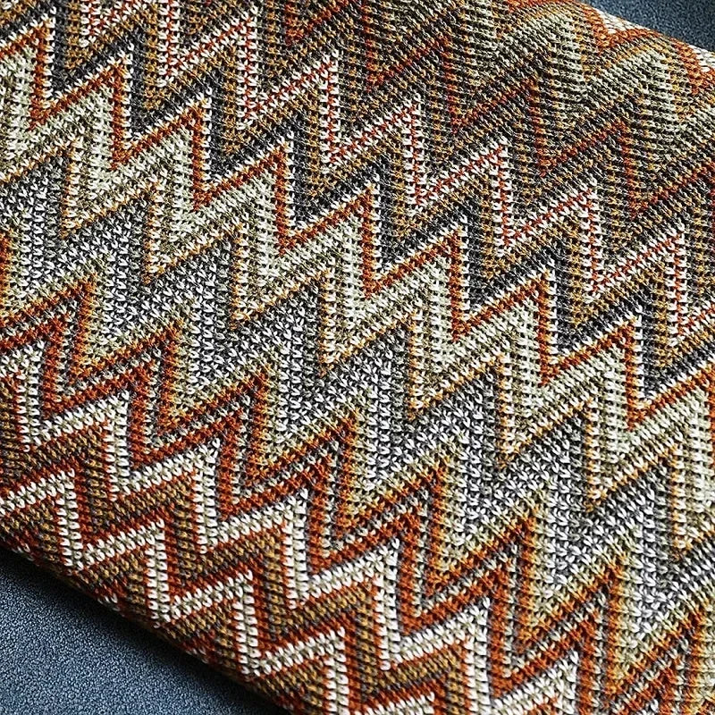 plaid boheme tisse a carreaux avec pompons doux - vue 5 sur 6